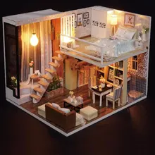 Кукольный дом Миниатюрный DIY кукольный домик с деревянная мебель для дома время ожидания игрушки для детей подарок на день рождения