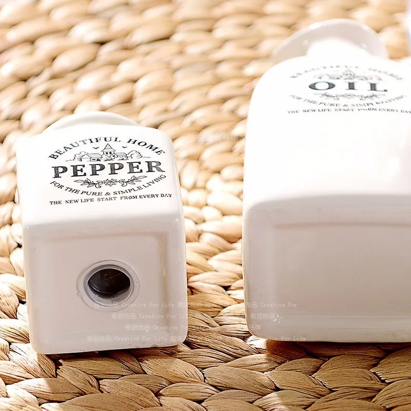 Household ceramic seasoning bottle sauce pot japanese style vintage sauce pot of vinegar oil bottle piece set