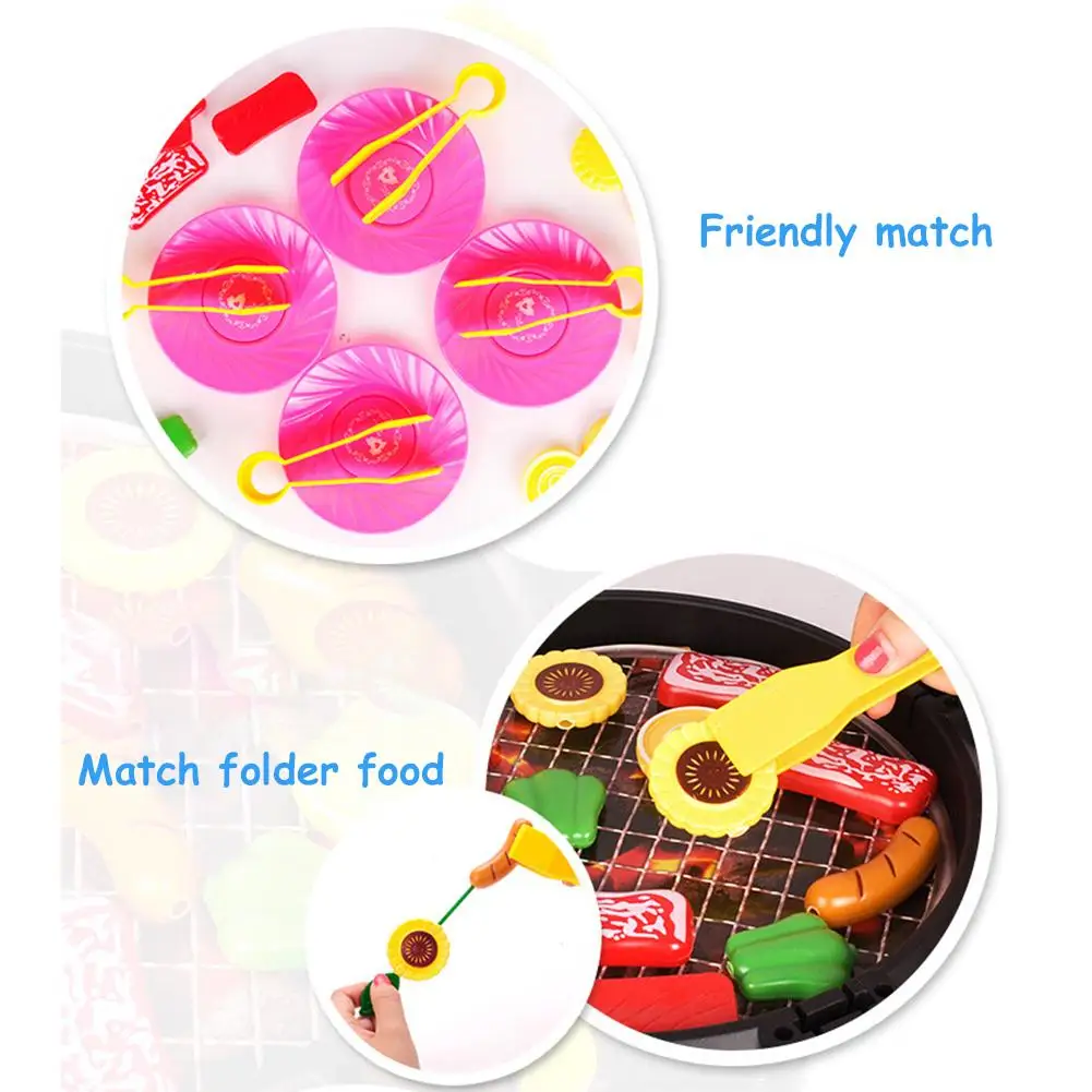 Kids Play House Toys Set Imulation Electric BBQ Toy Kitchen Utensils Appliances Parent-child Interactive Toy For Children