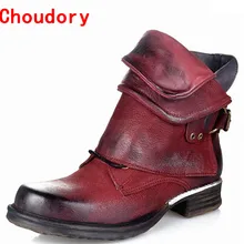 Модные зимние женские сапоги для верховой езды; армейские ботильоны в стиле панк; женские полусапожки из натуральной кожи