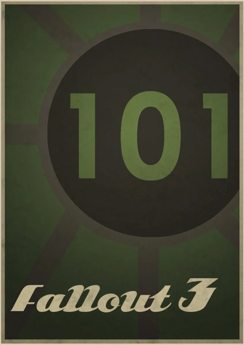 Fallout 3 4 игровой постер серия игра Ретро фотобумага Бар Кафе домашний декор