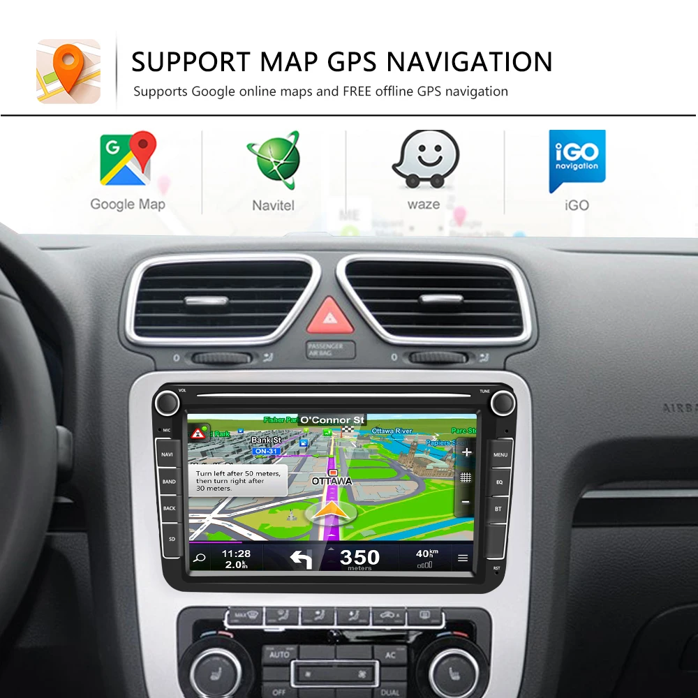 Podofo Android 2 Din gps Автомагнитола 8 ''TFT емкость сенсорный экран 2din MP5 мультимедийный плеер gps FM радио приемник Bluetooth