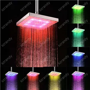 7 colors slow fading Светодиодный душ 8 дюймов ABS светодиодный душ с контролем температуры три цвета для продажи LD8030-C1 - Цвет: 7 colors slow fading