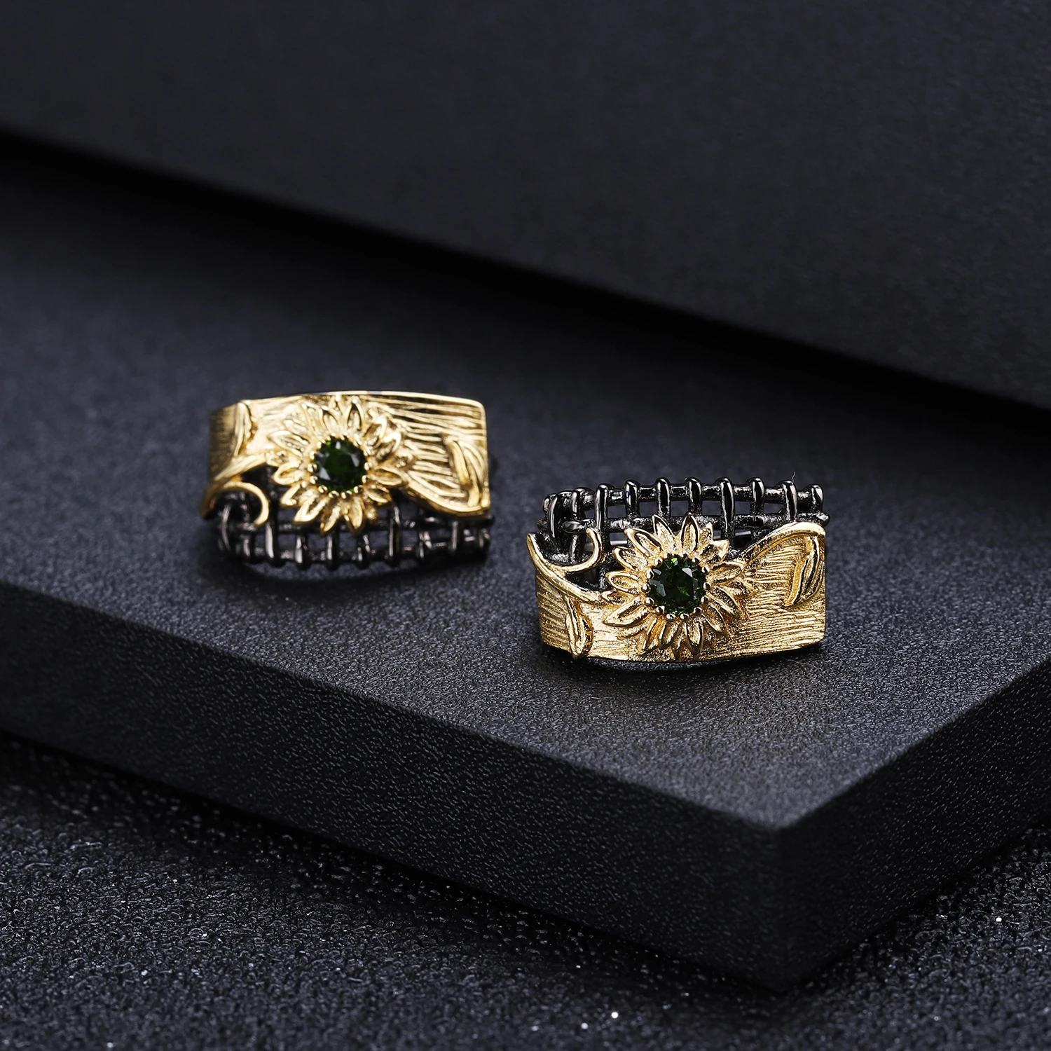 Серьги клипсы женские из серебра 925 пробы с желтым цветком|Серьги-клипсы| |