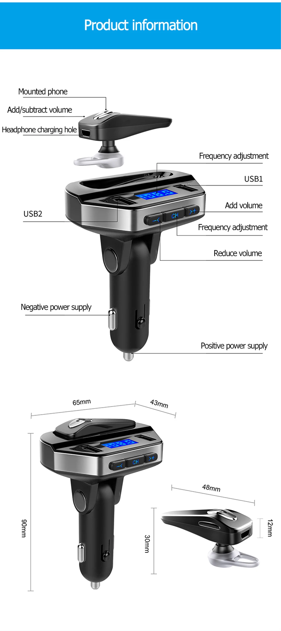 Беспроводной fm-передатчик Bluetooth Автомобильный MP3-плеер модулятор радио автомобильный комплект динамик двойной USB 3.1A Громкая связь звонки воспроизведение музыки
