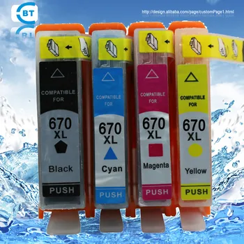 

4 color 1set Compatible HP670 ink cartridge for HP Deskjet 3525 4615 4625 5525 printer