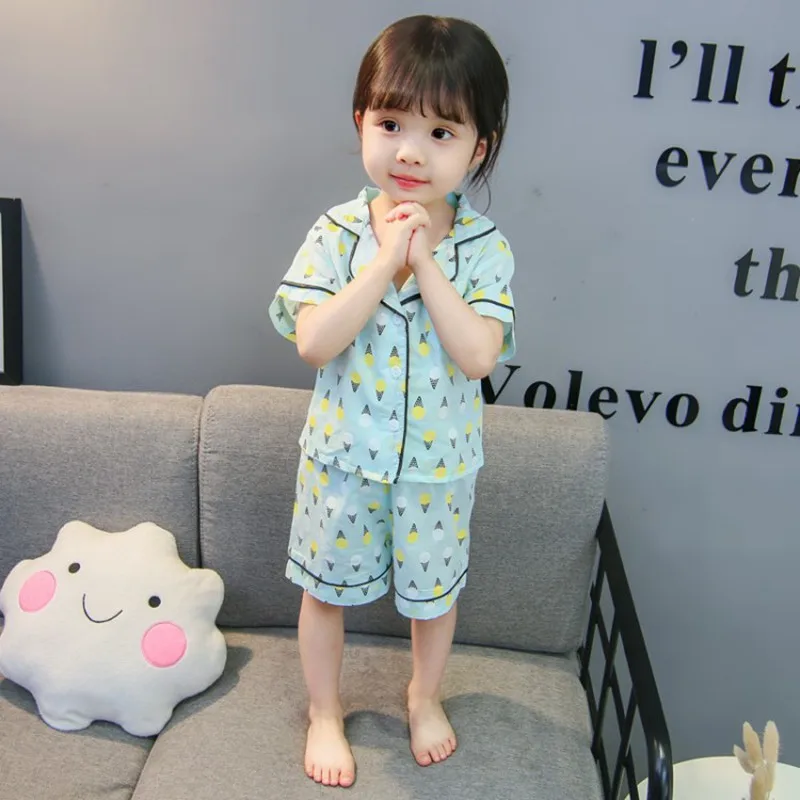 COOTELILI Baby Girl Clothes Toddler  Kids Boy Summer Clothes Ice Cream Printing Pijama Infantil Comfortable Pajama Set 80-120cm  (7)