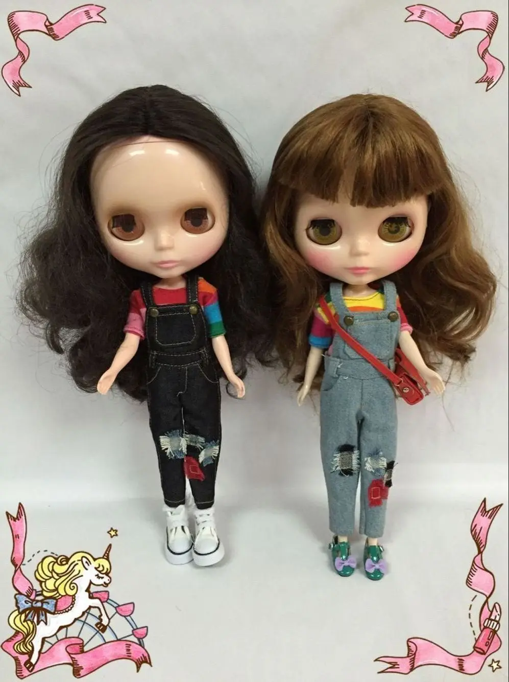 

Blyth doll clothes jeans Overalls &T-shirt
