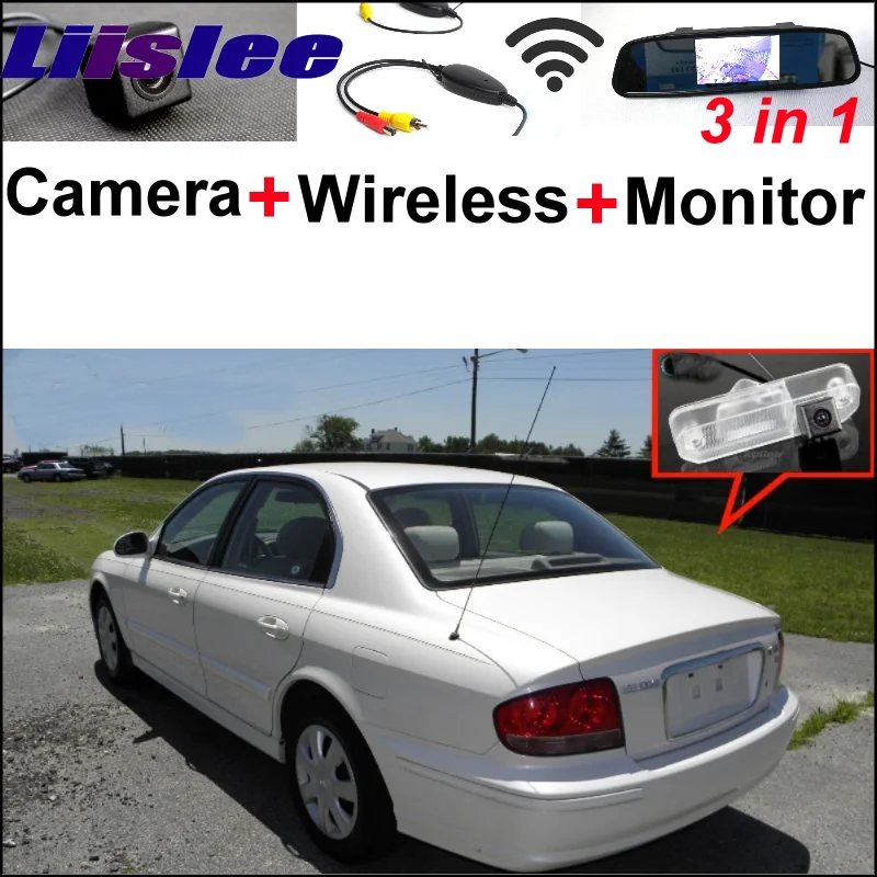 

3 in1 Special Rear View Camera + Wireless Receiver + Mirror Monitor Easy Parking System For Hyundai Sonica Facelift 2001~2005