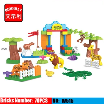 

Animal Building Large Particles Blocks The Zoo crocodile Brick Set Big Blocks Children Model Toys Duploe Baby