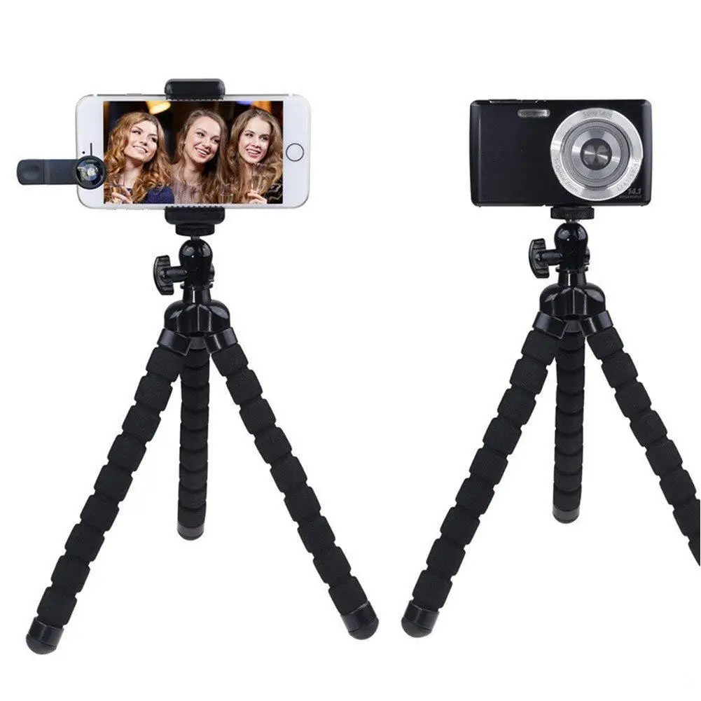

Flexible Sponge Octopus Mini Tripod For Phone With Bluetooth Remote Shutter For Phone Mini Camera Tripod Phone Holder Clip Stand