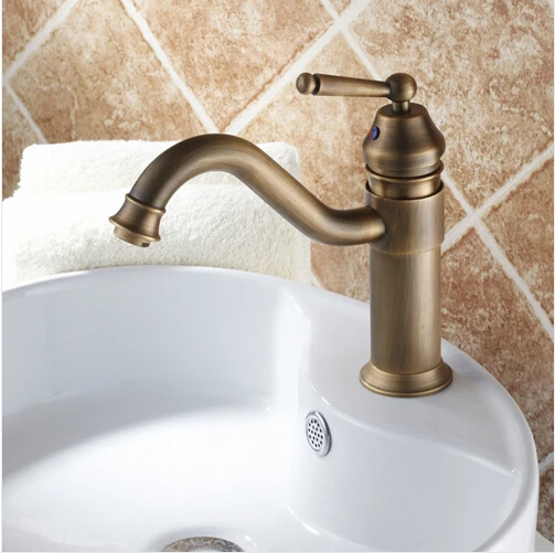 

Vintage Style antique basin faucet brass bathroom sink mixer wash basin taps with single handle
