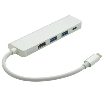 

4 in 1 Combo USB-C USB 3.1 Type C Hub with HDMI 4K + 2 USB 3.0 Ports + Type C PD Charging Adapter for MacBook Pro Air