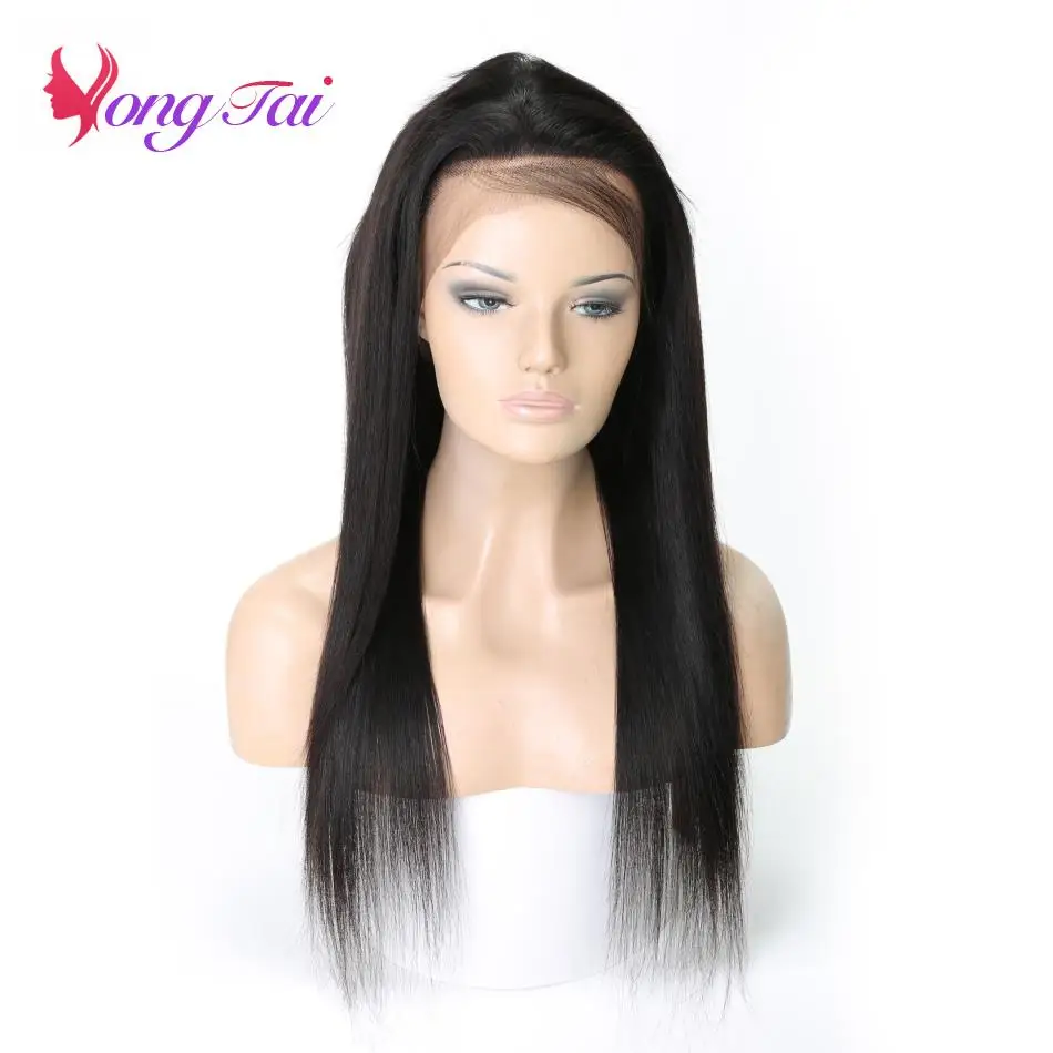 YuYongtai бразильские прямые волосы 360 Кружева Фронтальная застежка 10-20 дюймов натуральный черный человеческих волос не Реми