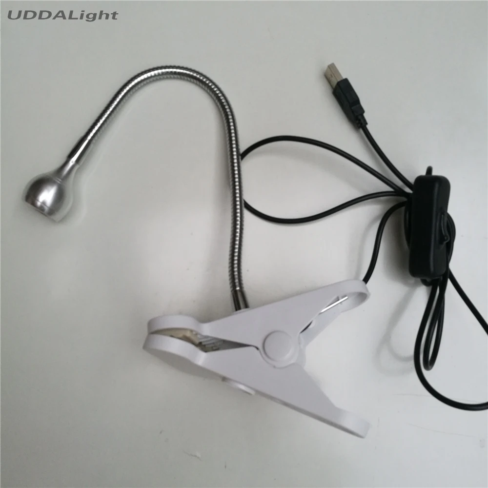 Светодиодный светильник для чтения с гибкой подставкой и зажимом USB Настольная