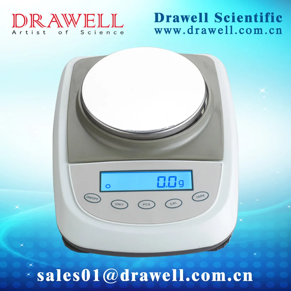 

Drawell TD-A LCD Round Platter Electronic Balance( 0.1g/0.01g;External Calibration),0-1000g