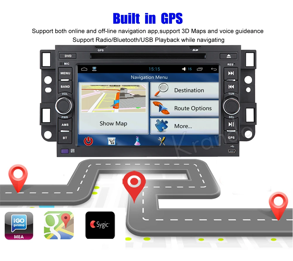 Best Krando 7" Android 8.0 car navigation multimedia system for Chevrolet AVEO 2002-2011 audio radio gps dvd player WIFI 3G DAB+ 2