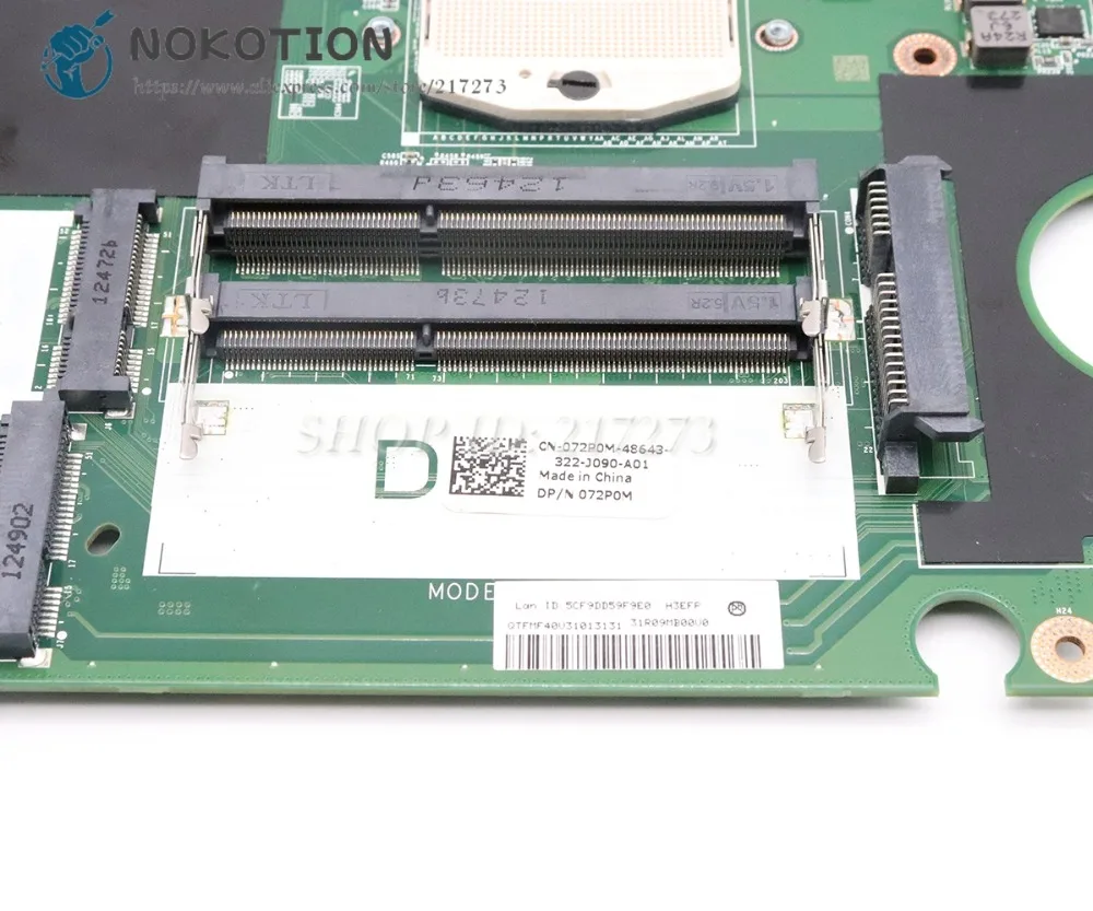 NOKOTION لديل انسبايرون 17R 7720 اللوحة المحمول DA0R09MB6H1 CN-072P0M 072P0M DDR3 GT650M رسومات منفصلة