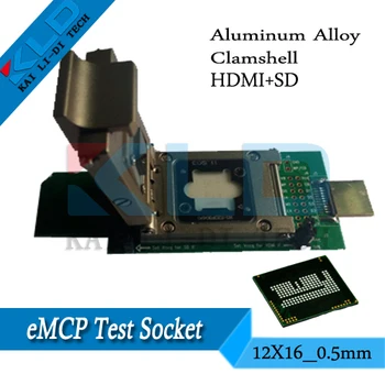 

eMCP nand flash IC test socket, ic size 12X16_0.5(pitch)mm,changeable frame guide,HDMI+SD Interface,Torlon,durable,Premium