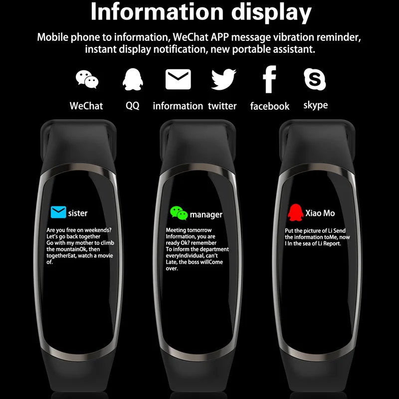 Smart Bracelet R16 Android IOS Heart Rate Band Sleep Monitor Blood Pressure Fitness Tracker Waterproof Color Screen Sport Band