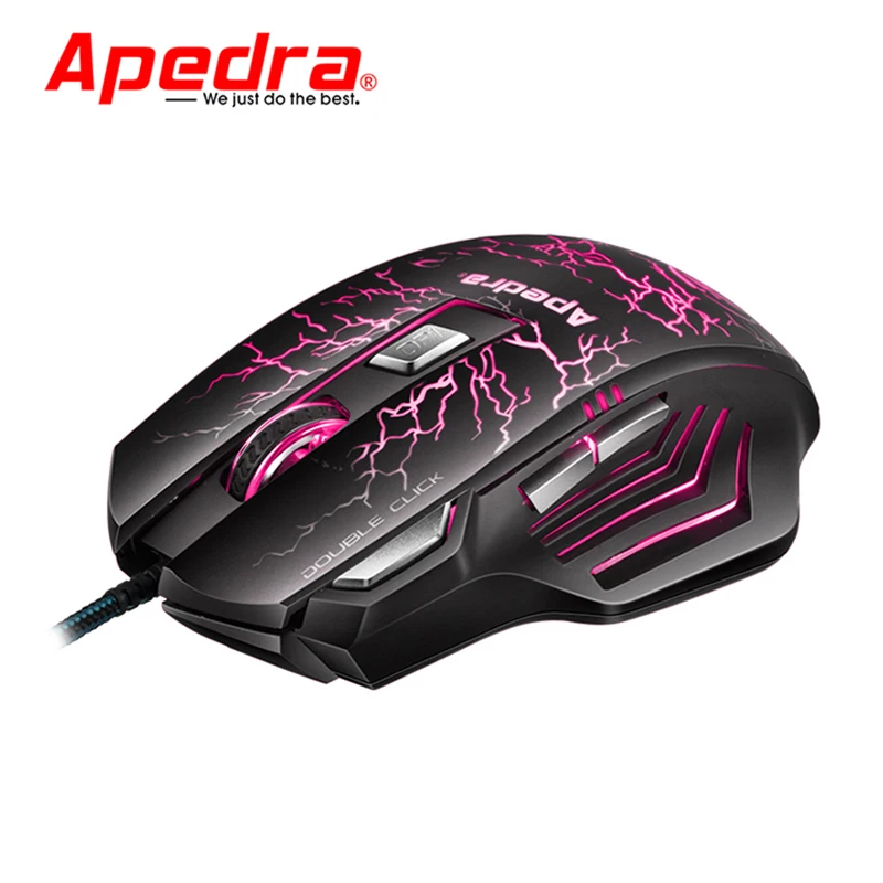 Apedra компьютерная игровая мышь геймер 3200 dpi 7 кнопок механического дизайна USB