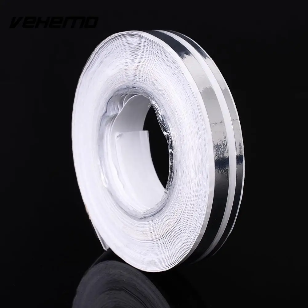 Vehemo Hot Car 12mm 1/2" PinStripe PinStriping Pin Stripe 3 Color Tape Vinyl Sticker Steamline White Gold Silver | Автомобили и