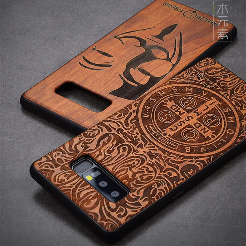 

For Samsung Galaxy Note 8 Case Real Wood funda Samsung Note8 Rosewood TPU Shockproof Cover Phone Shell For Samsung Note 8 Case