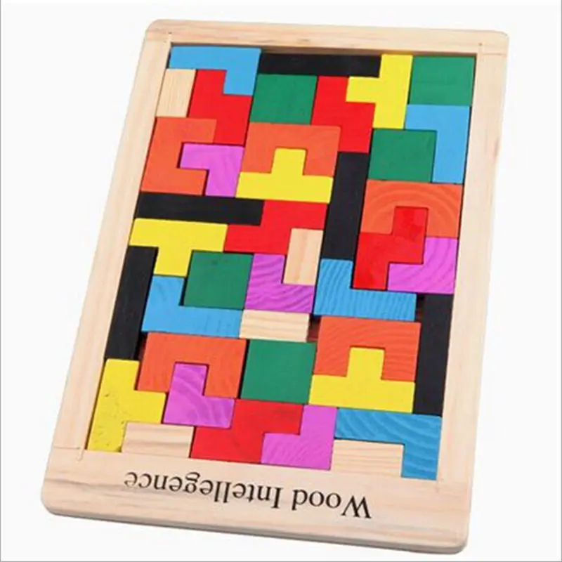 Tetris child interaction wooden puzzle children s educational development jigsaw puzzle with drawings Children Baby Kid