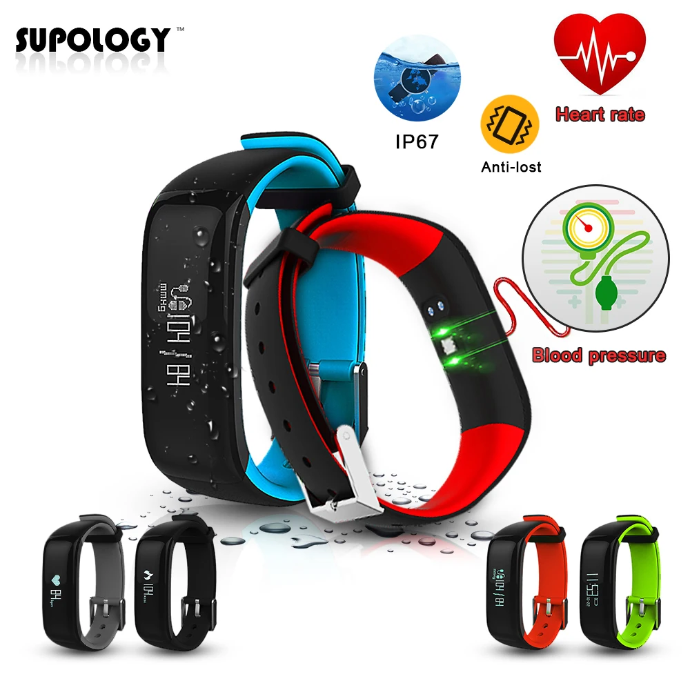 New Smartband IP67 Waterproof Heart Rate Monitor Blood Pressure Fitness Smart Wristband Bluetooth Bracelet Activity Tracker
