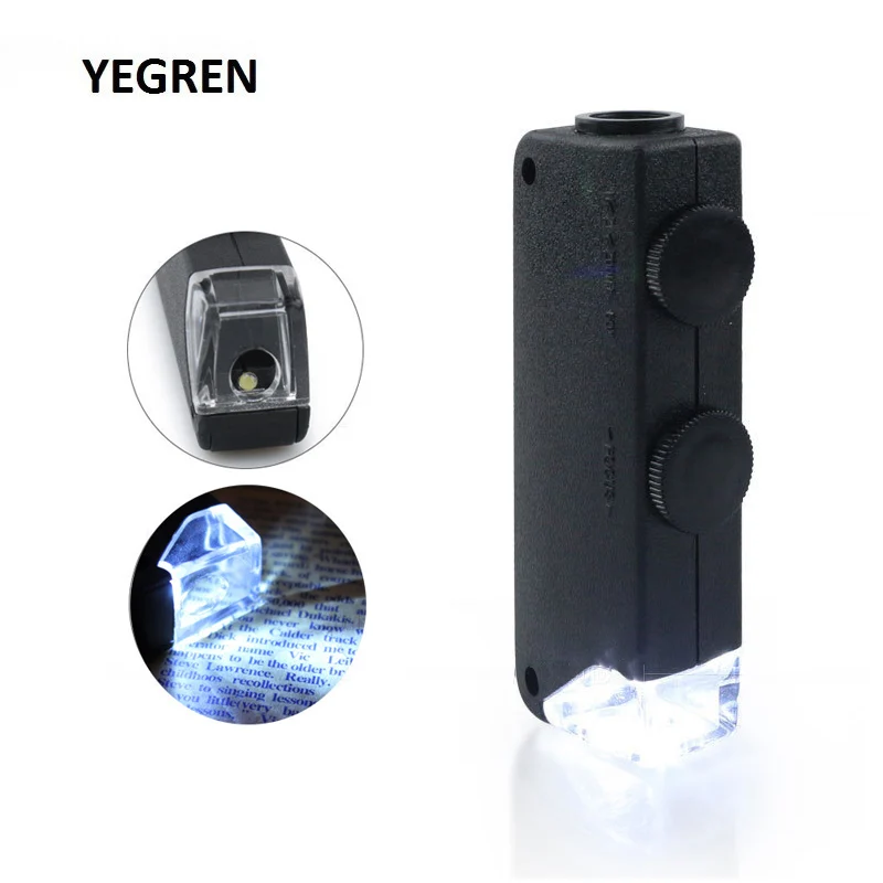 

Portable Illuminated Zoom Microscope 60X-100X Phone Magnifier Focus Adjustable LED Jewelry Magnifying Glass f/ Jade Appreciation