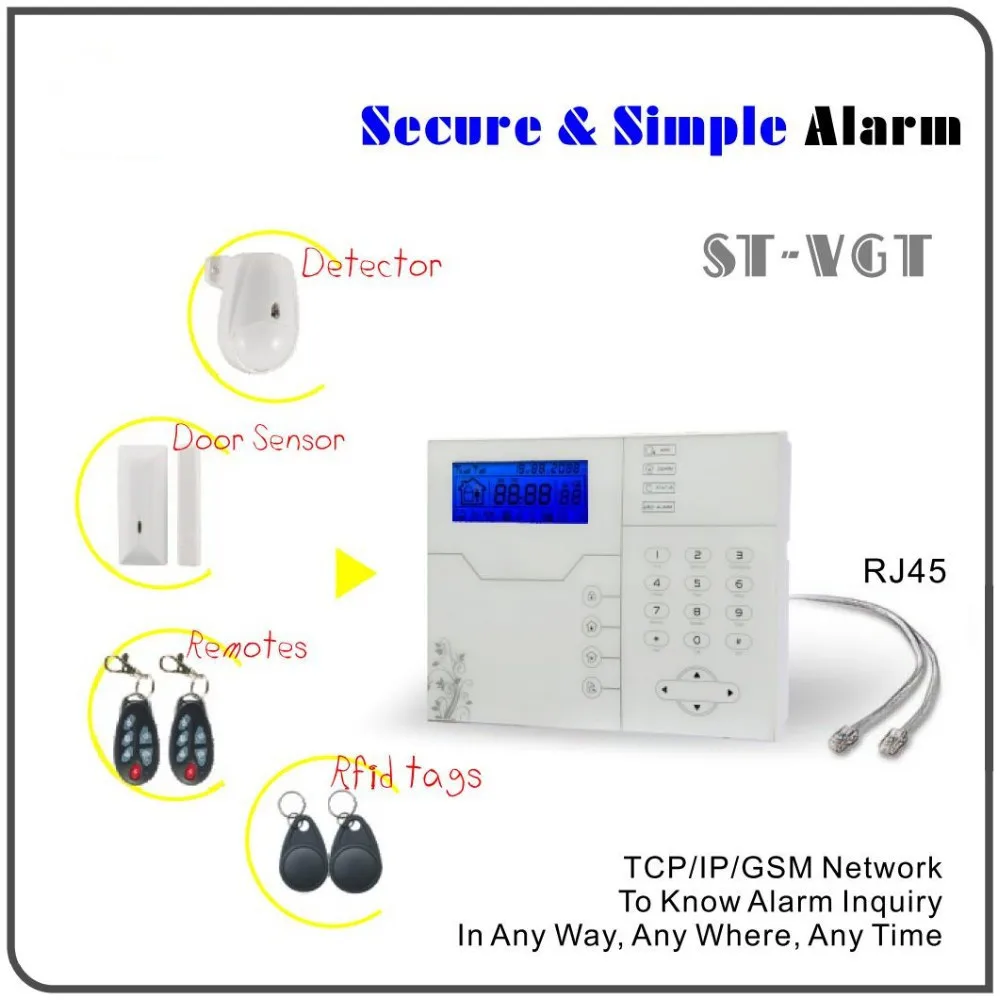 2017 Network Alarm TCP IP Burglar GSM Alarm SystemReal Time Monitoring 1080P surveillance Home Alarm System