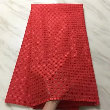 

Nigerian lace fabrics High Quality red african Swiss Voile Lace In Switzerland Nigerian Dry Polyester Lace For man Dress pl8-73