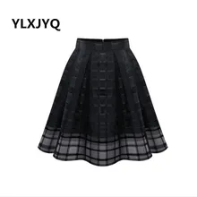 YLXJYQ летняя плиссированная юбка женская Европейская корень Пряжа юбка клетчатая кружевная повседневная юбка