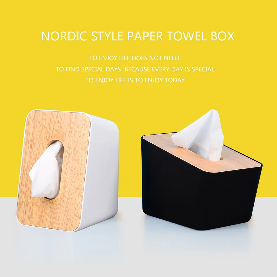 

Vertical Nordic Simple Tray Tray ins Home Creative Wood Household Wood Cover Napkin Tray Living Room Creative Paper Box