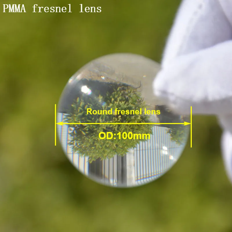

High quality and best price 100mm outer diameter PMMA material round shape spot fresnel lens for sale