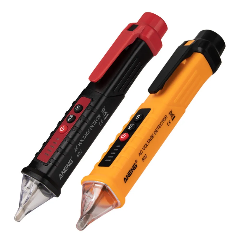 

1pc Non Contact AC Voltage Detector Pen High Low Sensitivity AC 12-1000V Style Voltage Tester LCD Alarm Self-testing Tester B4