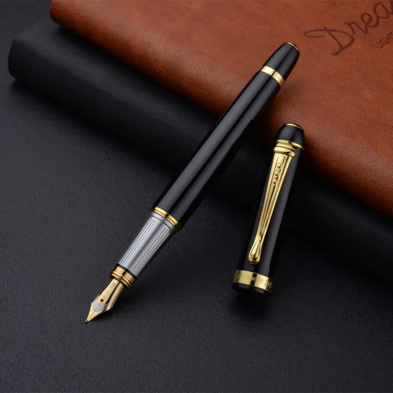 BAOER-Fountain-Pen-Art-Pen-Luxury-Black-Dolma-Kalem-Caneta-Craft-Pen-Bend-Tip-for-Student(4)