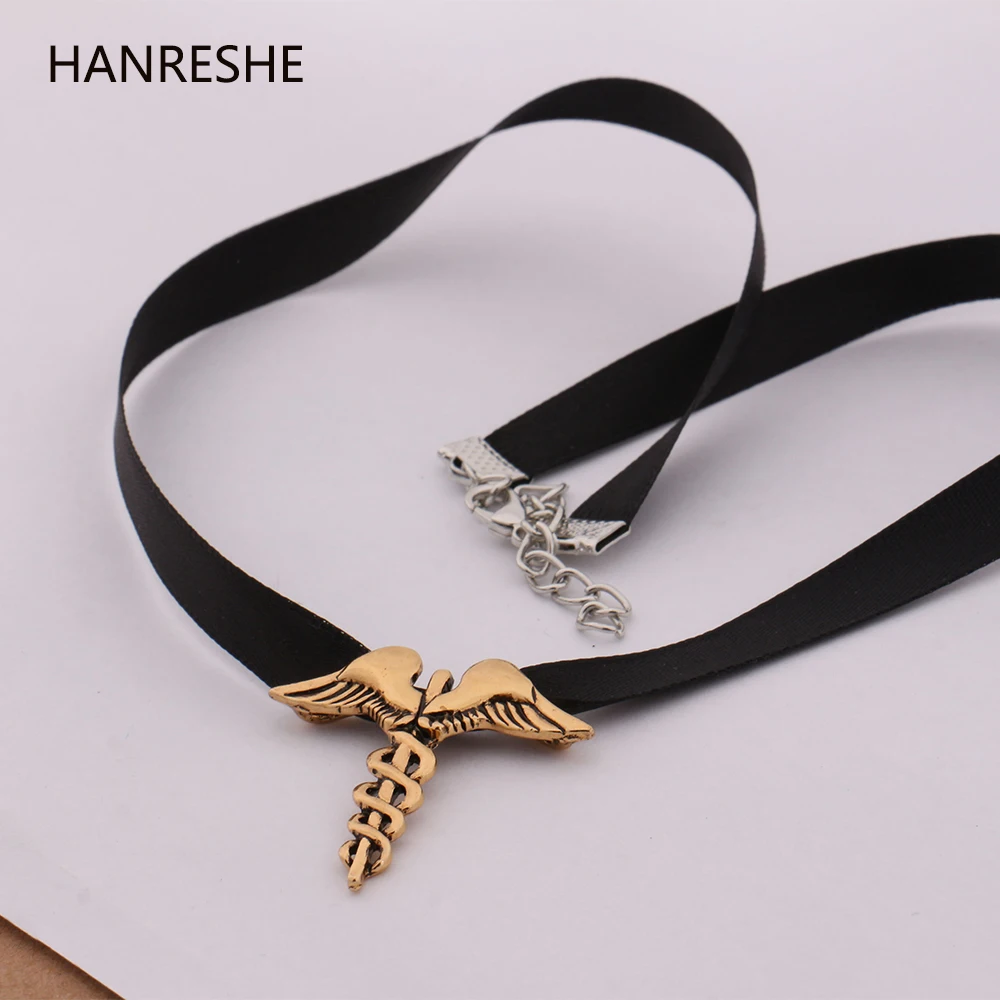 

HANRESHE Witcher 3 Shani Medallion Ribbon Choker Necklace the Wild Hunt Jewelry Antique Gold/Silver Chokers Necklaces for Women
