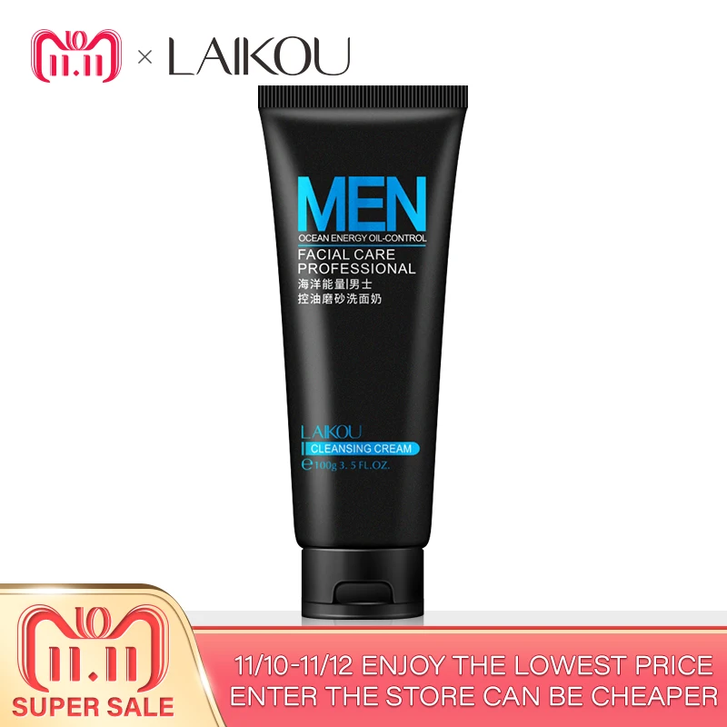 

Brand Korean LAIKOU Men Facial Cleanser Face Washing Moisturizing Man Skin Care Oil Control Blackhead Remove Cosmetics Norish