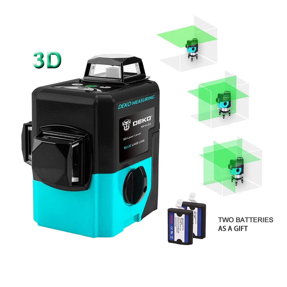 DEKO LL12-HVG 12 Lines Laser Level Self-Leveling 360 degrees Horizontal&Vertical Cross Super Powerful Laser Beam Line Green DEKO LL12-HVG 12 Lines Laser Level Self-Leveling 360 degrees Horizontal&Vertical Cross Super Powerful Laser Beam Line Green
