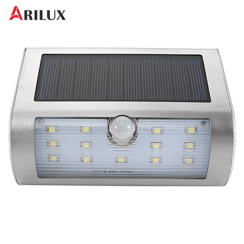 

ARILUX Solar Power LED Light PIR Motion Sensor 13Leds Wall Lamp Dimming Waterproof Outdoor Stair Light