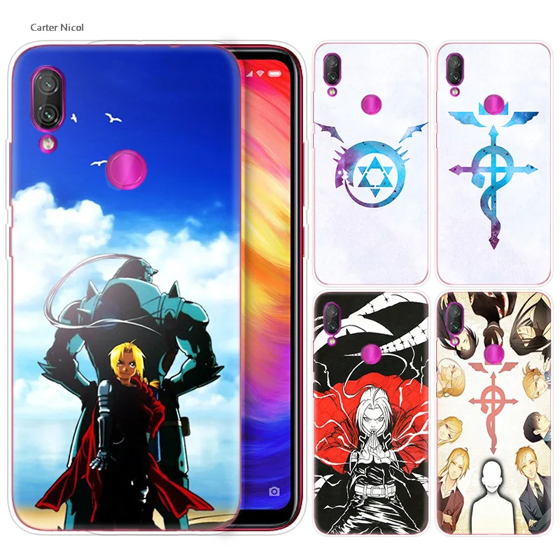 

Silicone Case for Xiaomi Redmi Note 7 6 5 Plus Mi A2 8 Lite Pro Prime Play Phone Cases Cover Full metal Alchemist