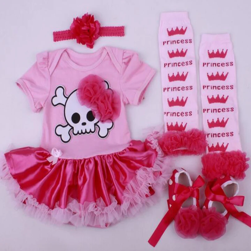 

Bosudhsou MC-12 Halloween Baby Girl Children Clothing Sets Romper Dress Jumpersuit+Headband+Shoes+Stockings Hgeteen Costume