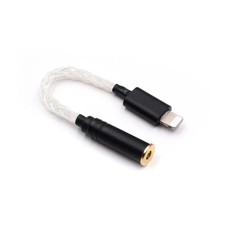 Lusya sterling silver Headphone Adapter For iPhone 7 8 X AUX Adapter For Lightning To 3 5mm 4 4mm 2 5mm Female T0749