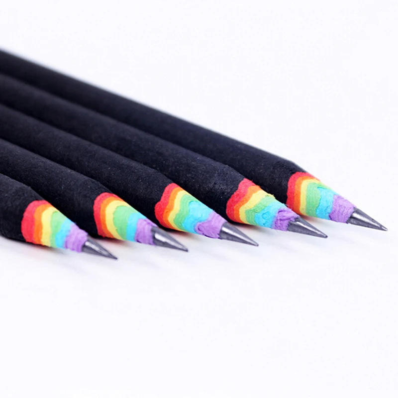 

1/2Pcs 2B Rainbow Pencils Made Of Recycled Materials Wood Set School Office Stationery 17.4*0.7cm