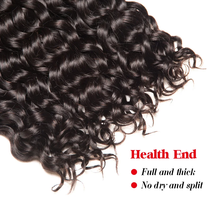 Brazilian Water Wave Human Hair Weave Bundles With Closure RXY Remy Hair Pre Pluck Ear To Ear Lace Frontal Closure With Bundles (4)