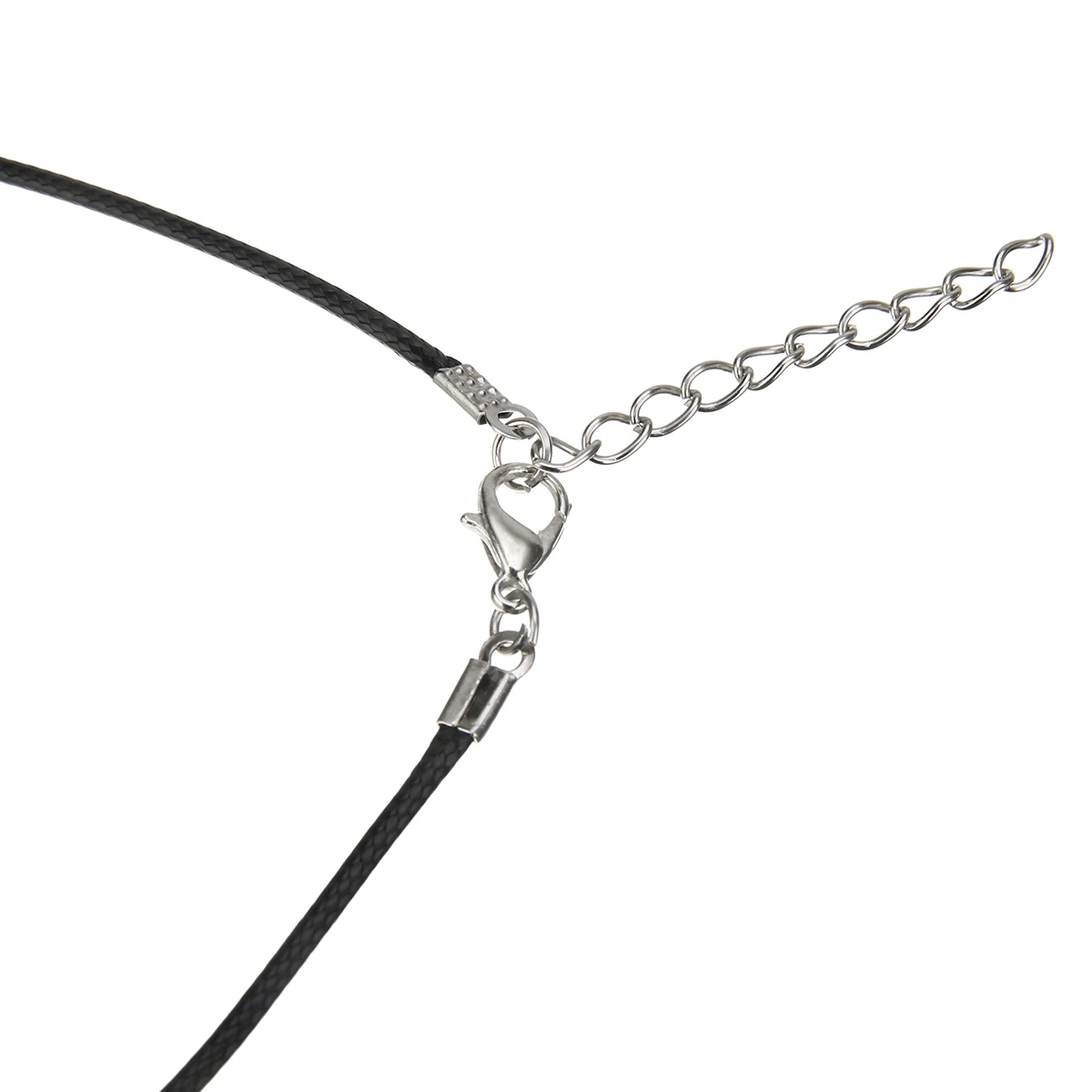 100pcs Black Wax Line Necklace Chain Pendant Charms Cord Beads String Lobster Clasp Strap Rope