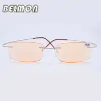純チタンフレーム磁気老眼鏡男性女性リムレススーパー-光視度老眼メガネ+ 1.0 + 1.5 + 2.0 + 2.5 + 3.0 RS063