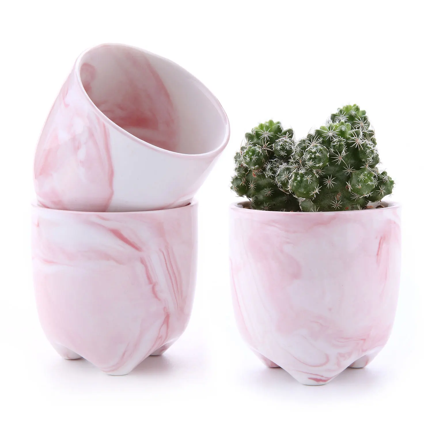 T4U 2.25&quotIce Cream Serial Modern Sucuulent Cactus Plant Flower Pots Planters Containers Window Boxes Small Hole Pink Set of 3 | Дом и сад