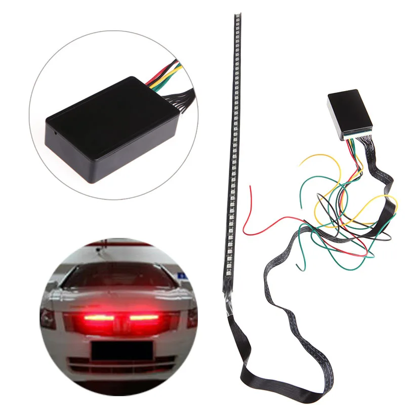 

YAM Hot New 1 Pc 48 SMD 5050 LED RGB Scanner Flash Car Strobe Remote Knight Rider Light Strip